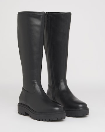 Kacey Chunky Knee High Boots - Extra Wide Fit (EEE) & Super Curvy Calf