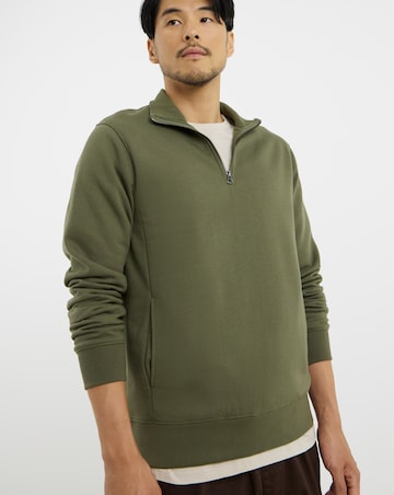 1/4 Zip Funnel Neck Sweatshirt
