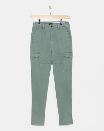 Khaki Stretch Utility Tapered Chino Trousers