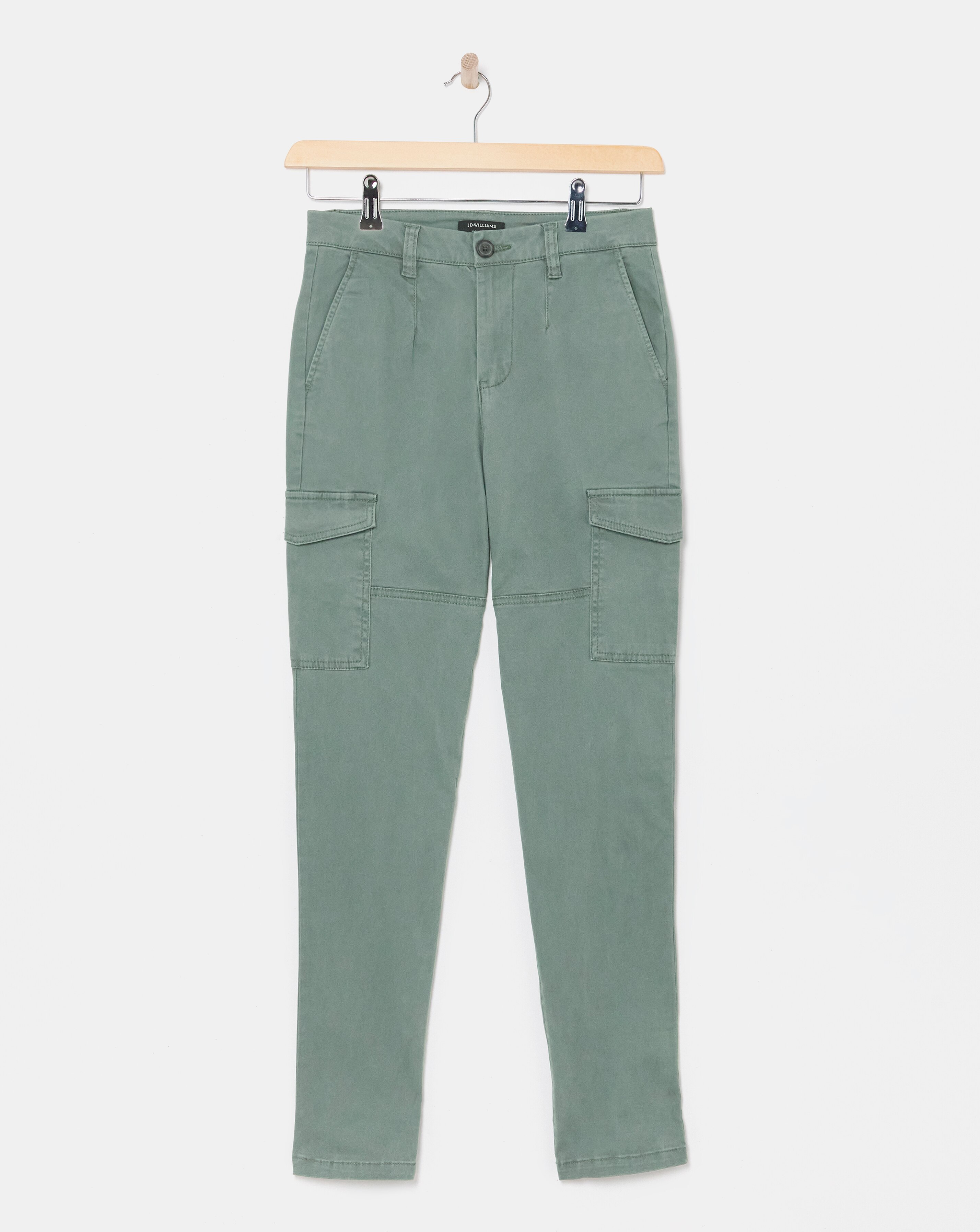 Khaki Stretch Utility Tapered Chino Trousers