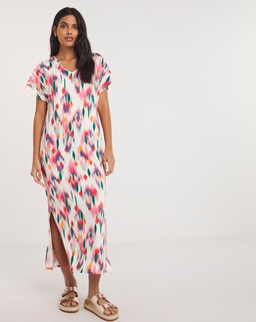 Great Value Soft Touch Midi T-Shirt Dress With Side Slits