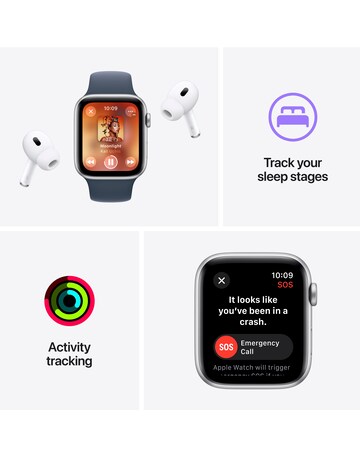 Apple Watch SE GPS 40mm Midnight Aluminium Case with Midnight Sport Band - M/L