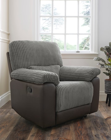 Harlow Fabric/Faux Leather Recliner Chair