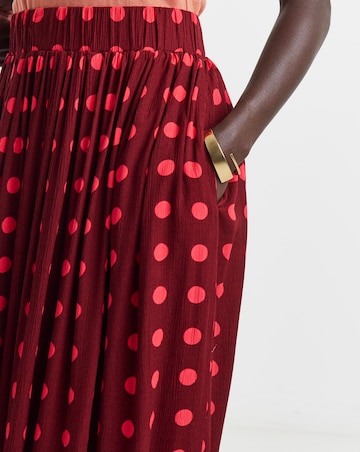 Printed Crinkle Maxi Skirt