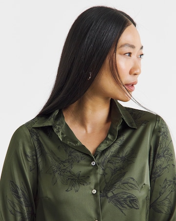 Printed Classic Satin Long Sleeve Shirt