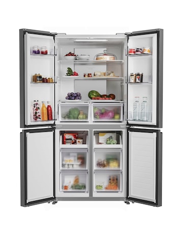 Hoover HHCR3818ENPL Non-Plumbed American Fridge Freezer Silver + Install