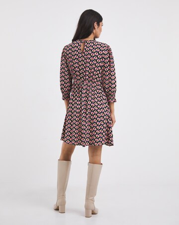 Puff Sleeve Empire Midi Tea Dress