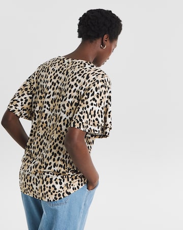 Double Angel Sleeve V Neck Top