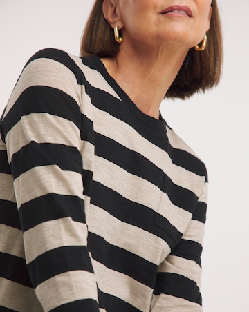 Whistles Stripe Crew Pocket Top