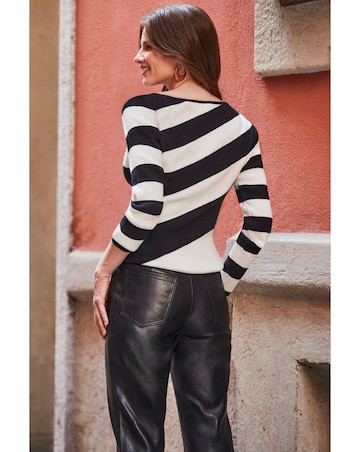 Sosandar Fine Gauge Ribbed Jumper