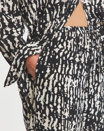 Simply Be Mono Print Crinkle Wide Leg Trousers