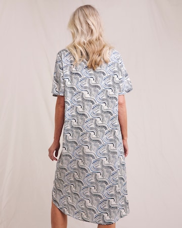Julipa Printed Textured Crinkle Shift Dress