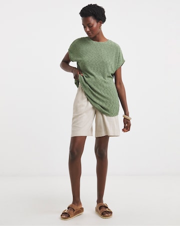 Boucle Longline Curved Hem Top