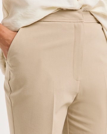 Beige Capri Cropped Trousers