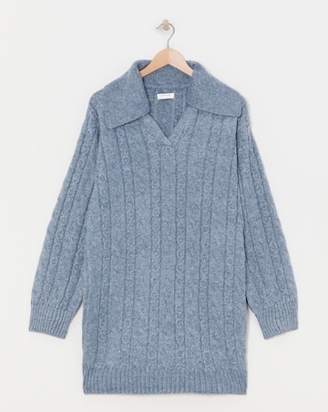 Cable Collar Jumper Dress