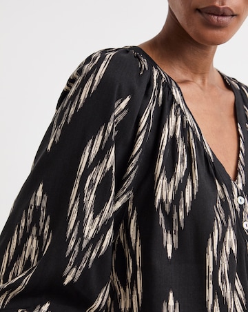 Collarless Button Through Blouse