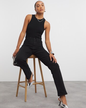 24/7 Black Straight Leg Jeans