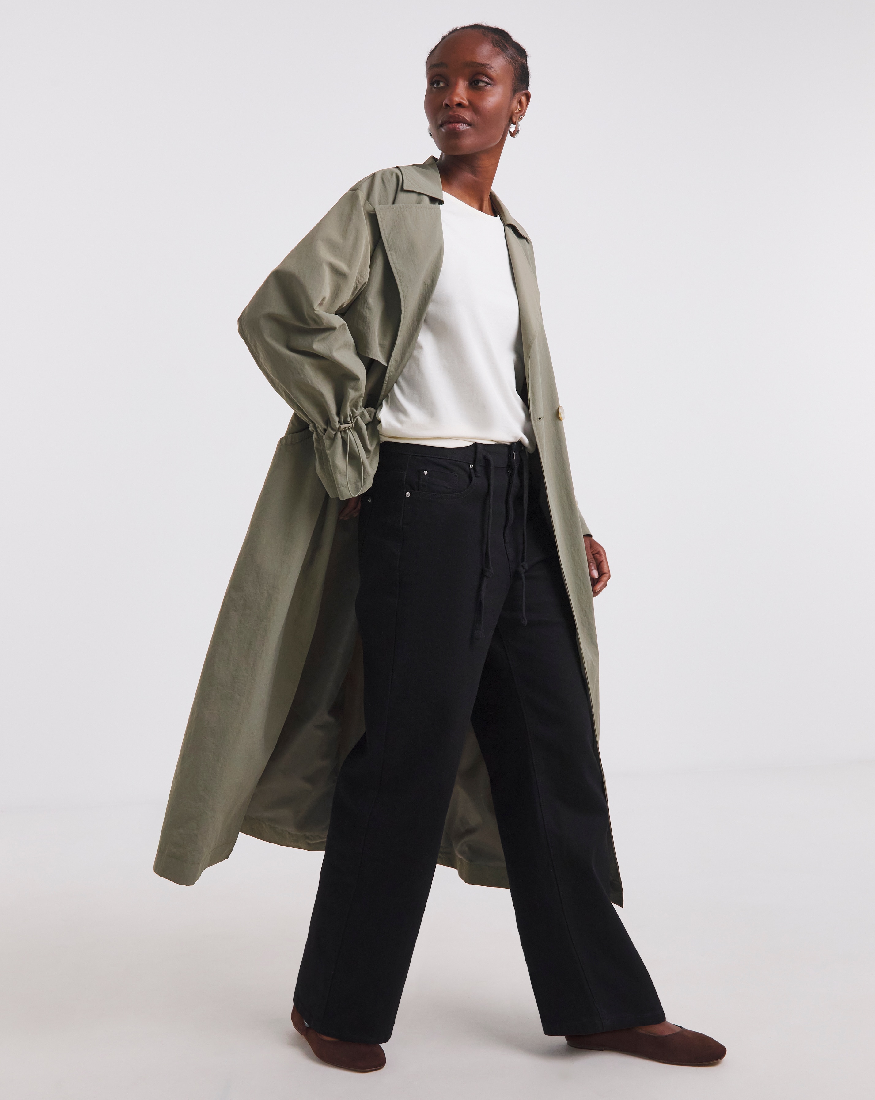 Simply Be Khaki Utility Maxi Trench | JD Williams