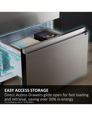 Haier HFR5719EWMP Total No Frost American Fridge Freezer Silver + Install