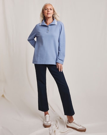 Julipa Button Neck Cotton Sweatshirt