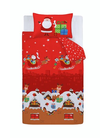 Catherine Lansfield Santa's Christmas Presents Reversible Duvet Cover Set