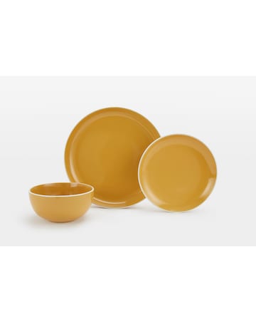 Waterside 12 Piece Yellow Coupe Dinner Set