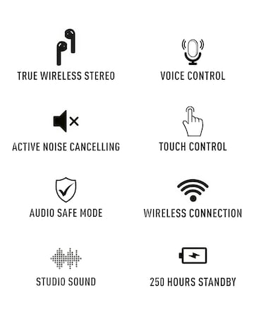 Reflex Active Black Noise Cancelling Bluetooth Earbuds