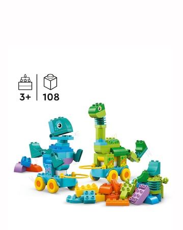 LEGO DUPLO Town 3in1 Dinosaurs on Wheels Learn-Through-Play Toddler Toy 10451
