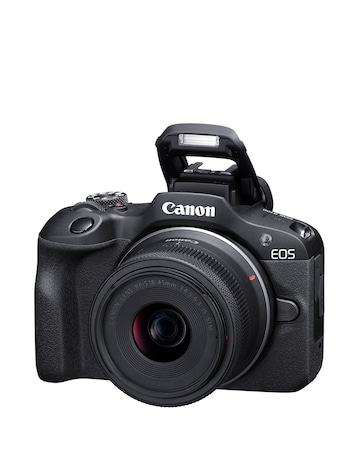 Canon EOS R100 APS-C Mirrorless Camera inc RF-S 18-45mm Lens - Black