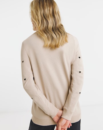 Heart Embroidered Sweatshirt