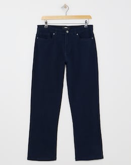 Navy Loose Fit Stretch Gabardine Jeans
