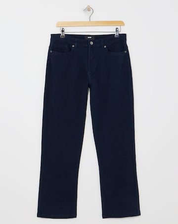 Navy Loose Fit Stretch Gabardine Jeans