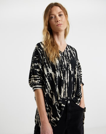 V Neck Oversized Blouse