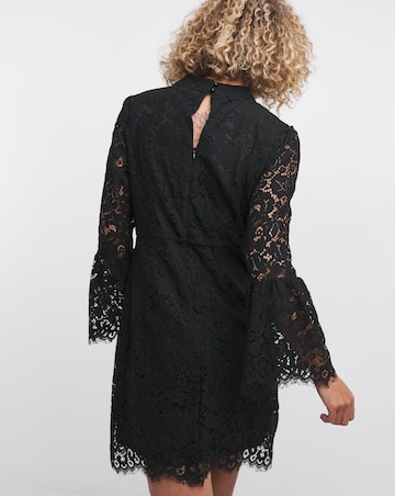 Joanna Hope Black High Neck Lace Dress