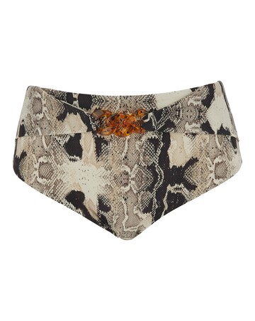 High Waist Bikini Brief With Chain Detail