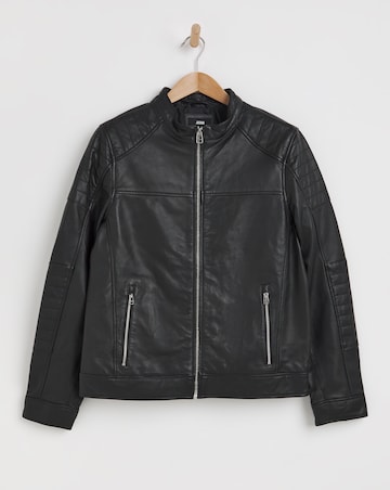 Black Leather Racer Jacket