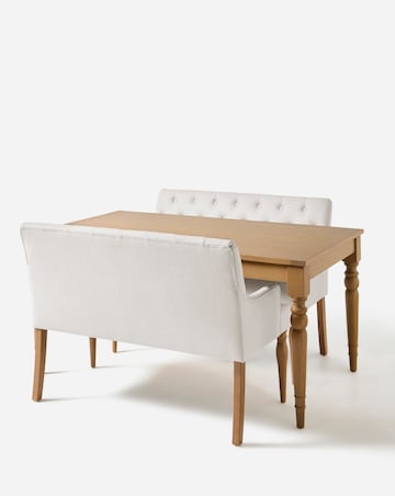 Margot Oak Dining Table with 2 Mae Benches
