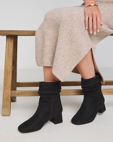 Brie Heeled Slouch Boots - Wide Fit (E)
