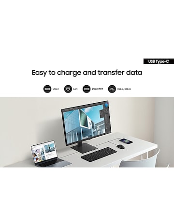 Samsung 24in ViewFinity S6 S60UD 100Hz QHD Ergonomic Monitor - Black