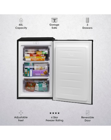 Abode A85UCFZ482E1B 50cm Undercounter Freezer - Black