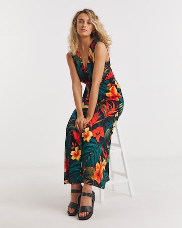 Joe Browns Beautiful Tropical Shirred Jersey Maxi Dress