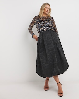 Joanna Hope Textured Bubble Hem Skirt