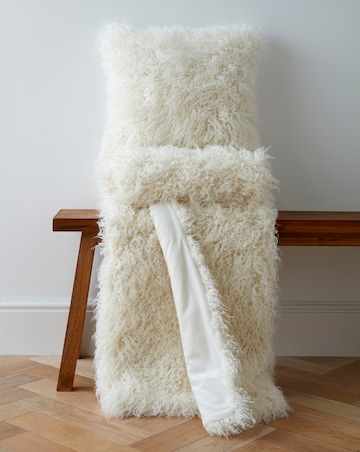 Mongolian Faux Fur Throw - Ivory