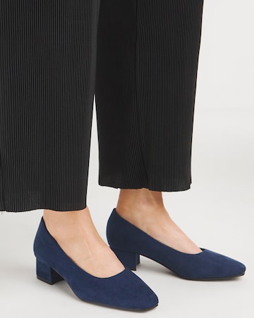 Orlia Flexi Sole Block Heel Court Shoes - Ultra Wide Fit (EEEEE)