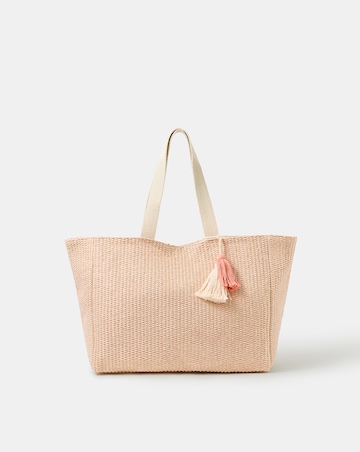 Accessorize Woven Metallic Beach Bag