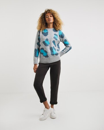 Blue Animal Pop Crew Neck Jumper