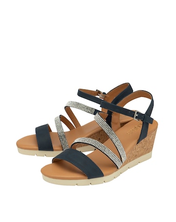 Lotus Goldie Strappy Cork Wedge