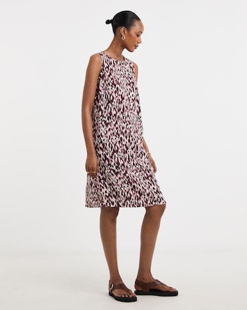 Linen Mix Sleeveless Shift Dress