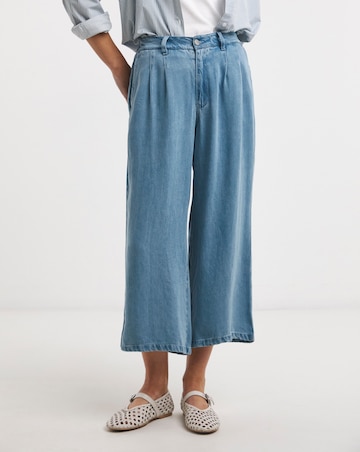 Wide Leg Crop Jeans with Tencel TM Lyocell