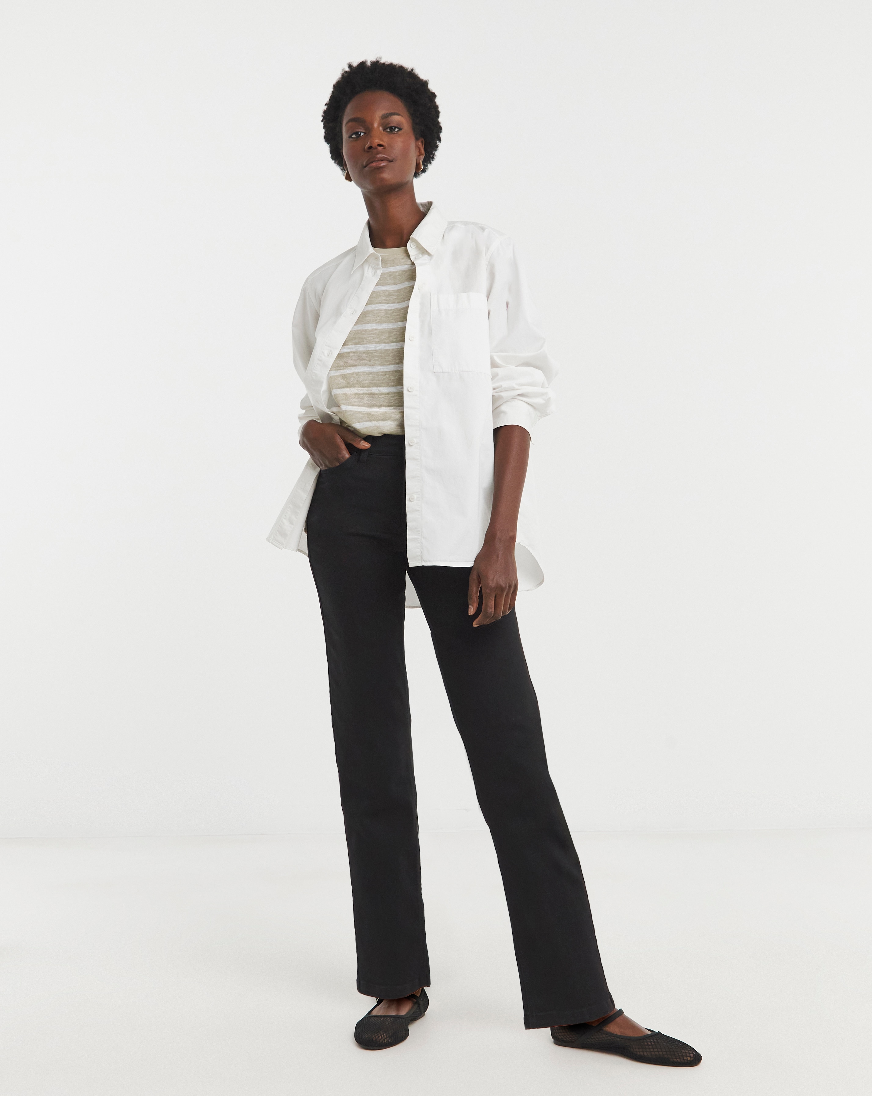 24/7 Black Straight Leg Jeans